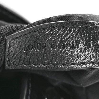 Balenciaga Calfskin Crocodile Embossed Logo Shopping Phone Holder Bag Black 6 of 10