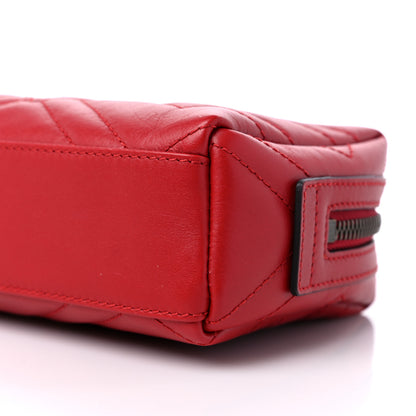 Gucci Calfskin Matelasse GG Marmont Cosmetic Case Hibiscus Red 9 of 10