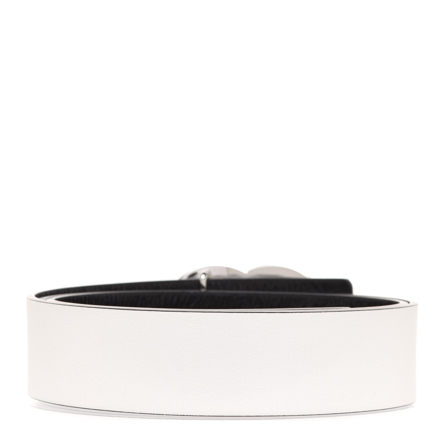 Patent Calfskin CC Reversible Belt 95 Black White