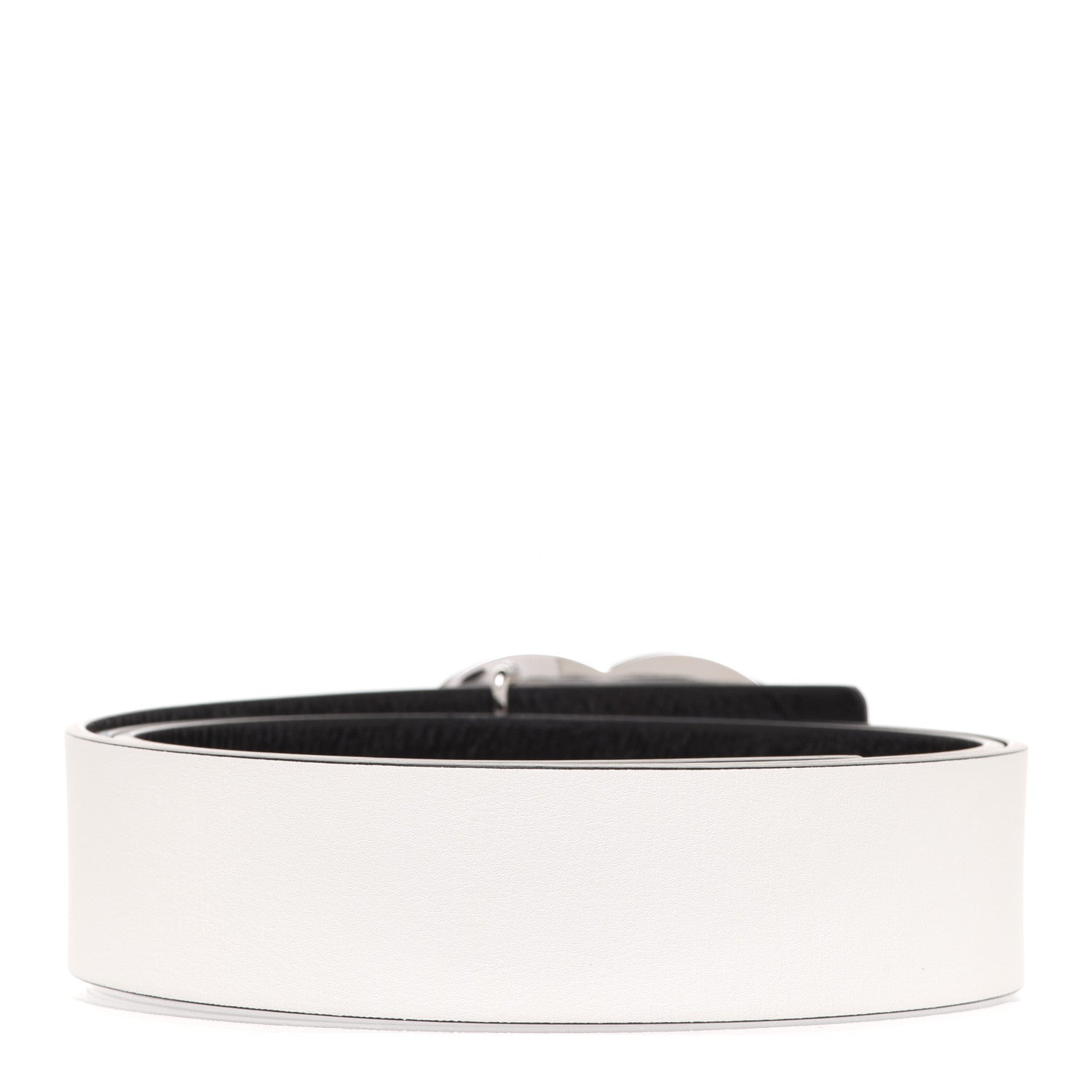 Chanel Patent Calfskin CC Reversible Belt 95 Black White 4 of 8