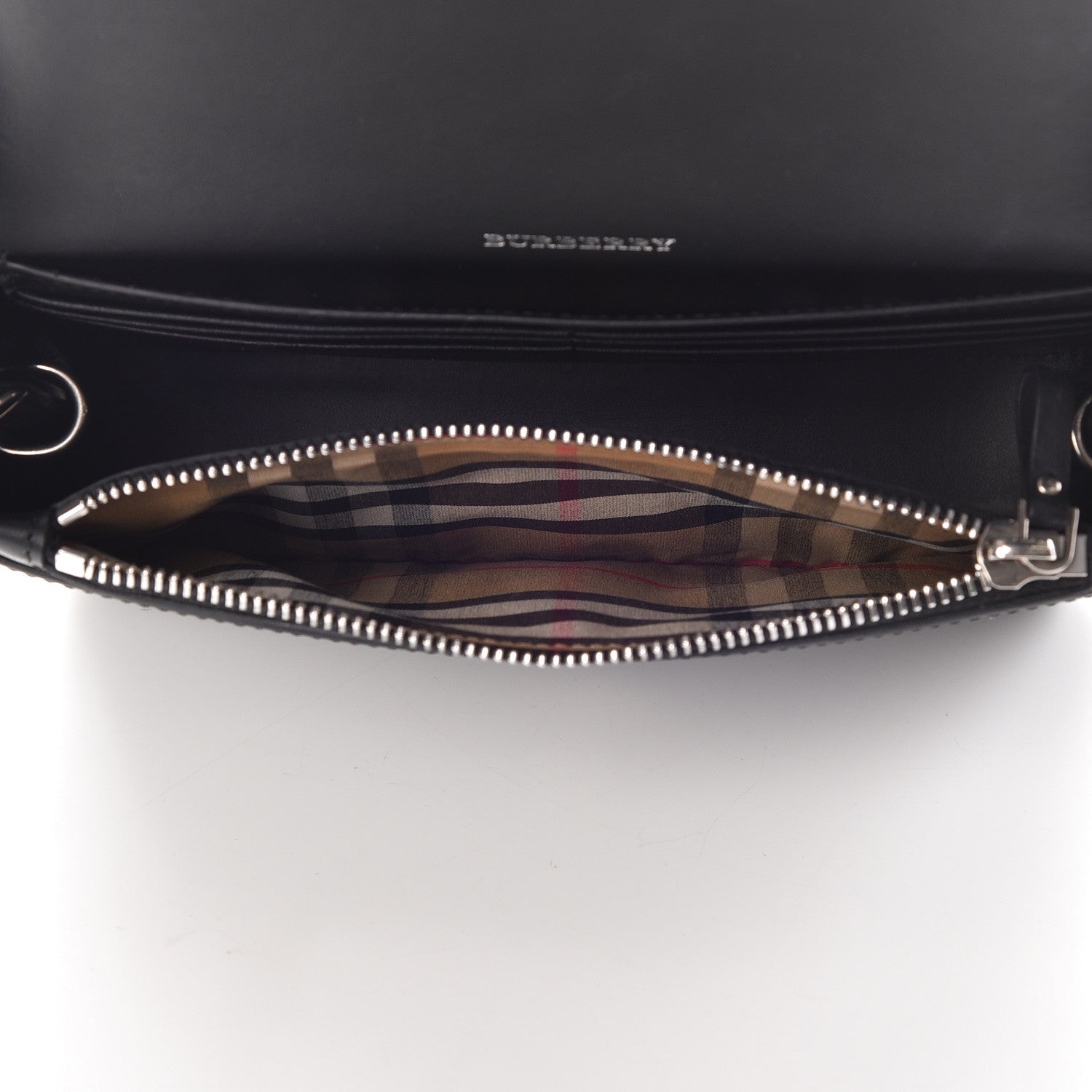 Burberry Calfskin Perforated Logo Hampshire Crossbody Black 6 of 10