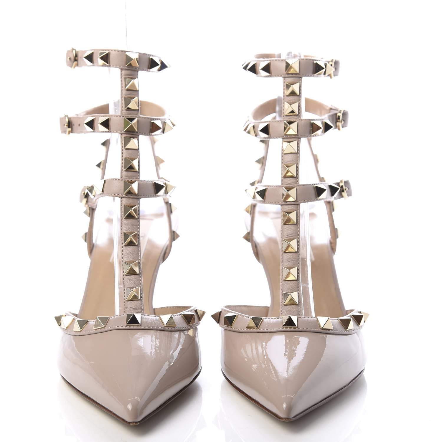 Valentino Garavani Patent Rockstud Ankle Strap 65mm Pumps 37 Poudre 2 of 10