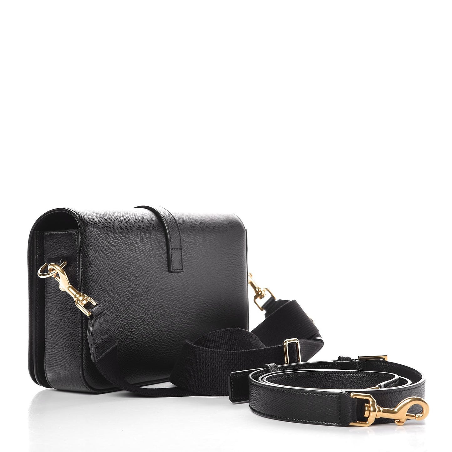 Textured Calfskin Medium Classic Monogram Universite Bag Black