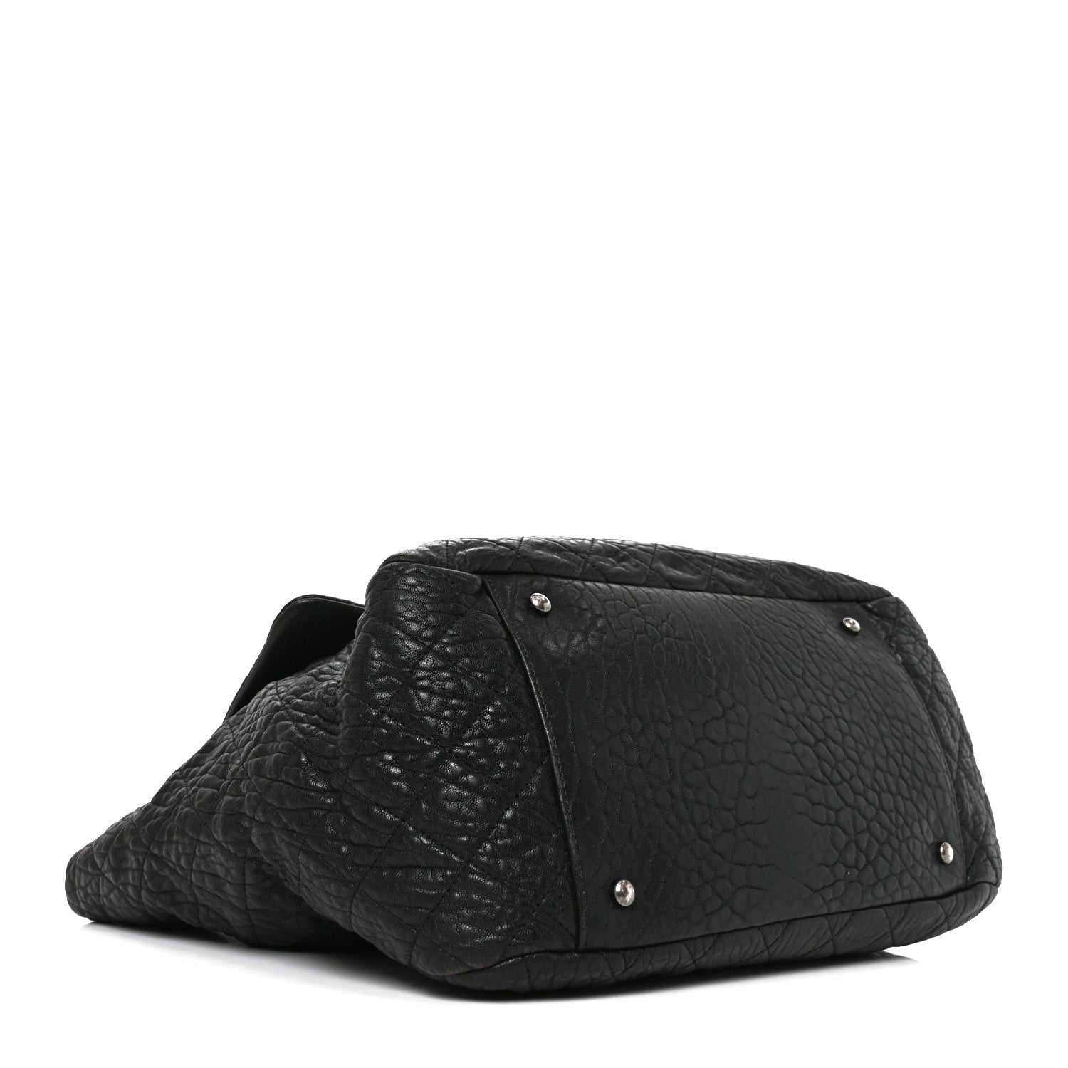 Chanel Crumpled Lambskin Quilted Large Tote Black 3 of 9