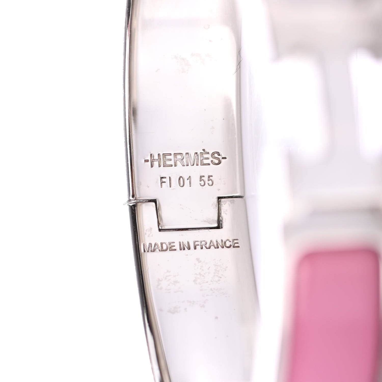 Hermes Enamel Narrow Clic Clac H Bracelet PM Rose Flamingo 4 of 4