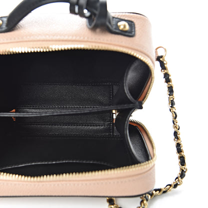 Chanel Caviar Quilted Small CC Filigree Vanity Case Beige Black 5 of 11