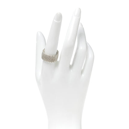 Tiffany Sterling Silver Somerset Mesh Ring 58 8.25 2 of 3