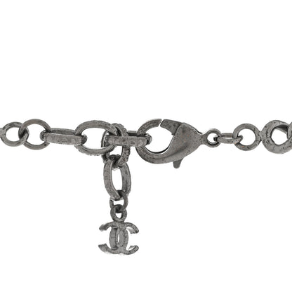 Chanel Baguette Crystal Ruthenium CC Paris Dallas Double Gun Drop Necklace 5 of 9