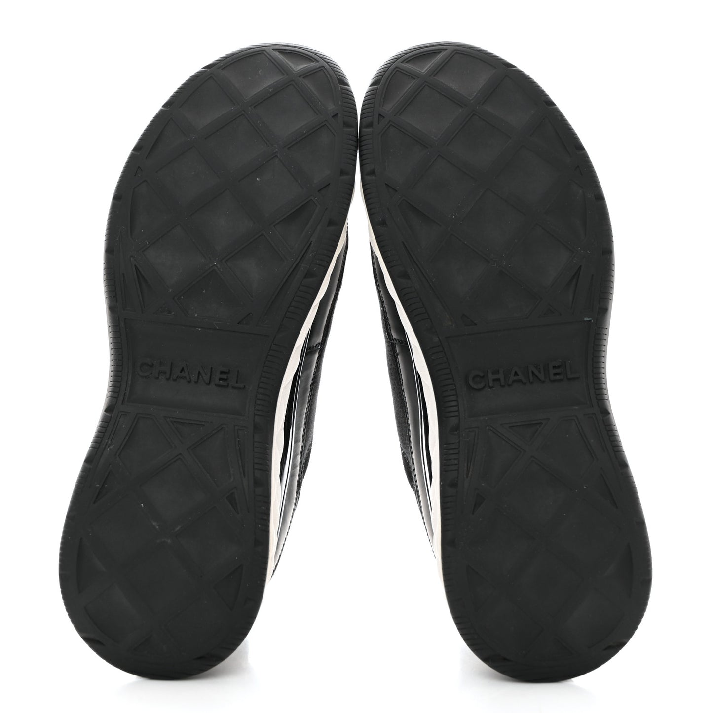 Velvet Calfskin Mixed Fibers CC Sneakers 38.5 Black
