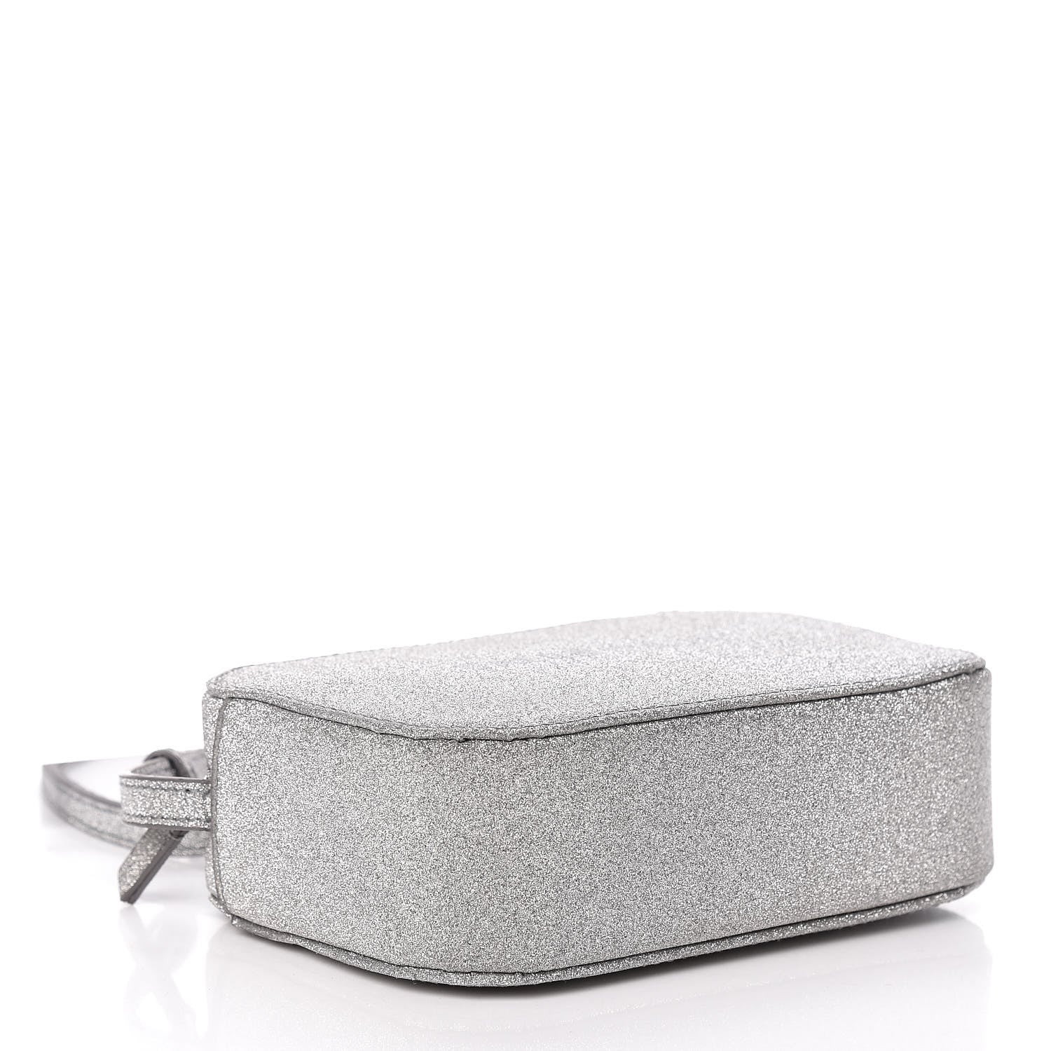 Balenciaga Glitter Calfskin Logo XS Everyday Camera Bag Silver 4 of 9