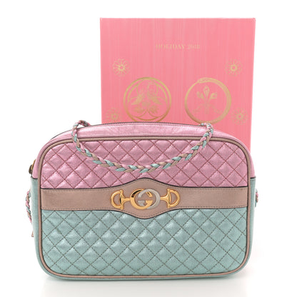 Gucci Laminated Nappa Trapuntata Small Zumi Shoulder Bag Rosa Lago Rame 11 of 11