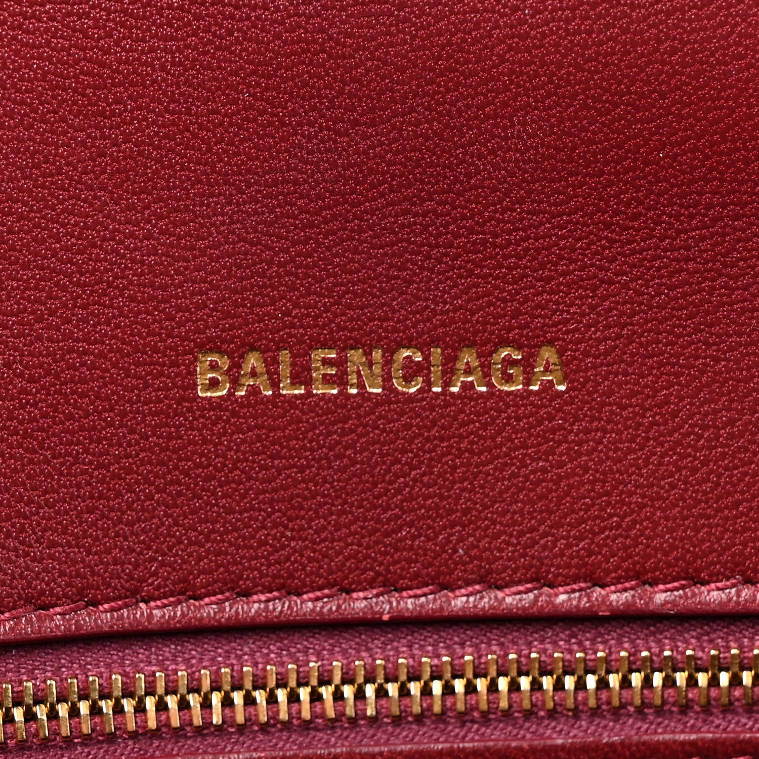 Balenciaga Shiny Calfskin Crocodile Embossed Small Hourglass Top Handle Bag Dark Red 6 of 16