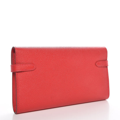 Hermes Epsom Kelly Longue Wallet Rouge Casaque 3 of 7