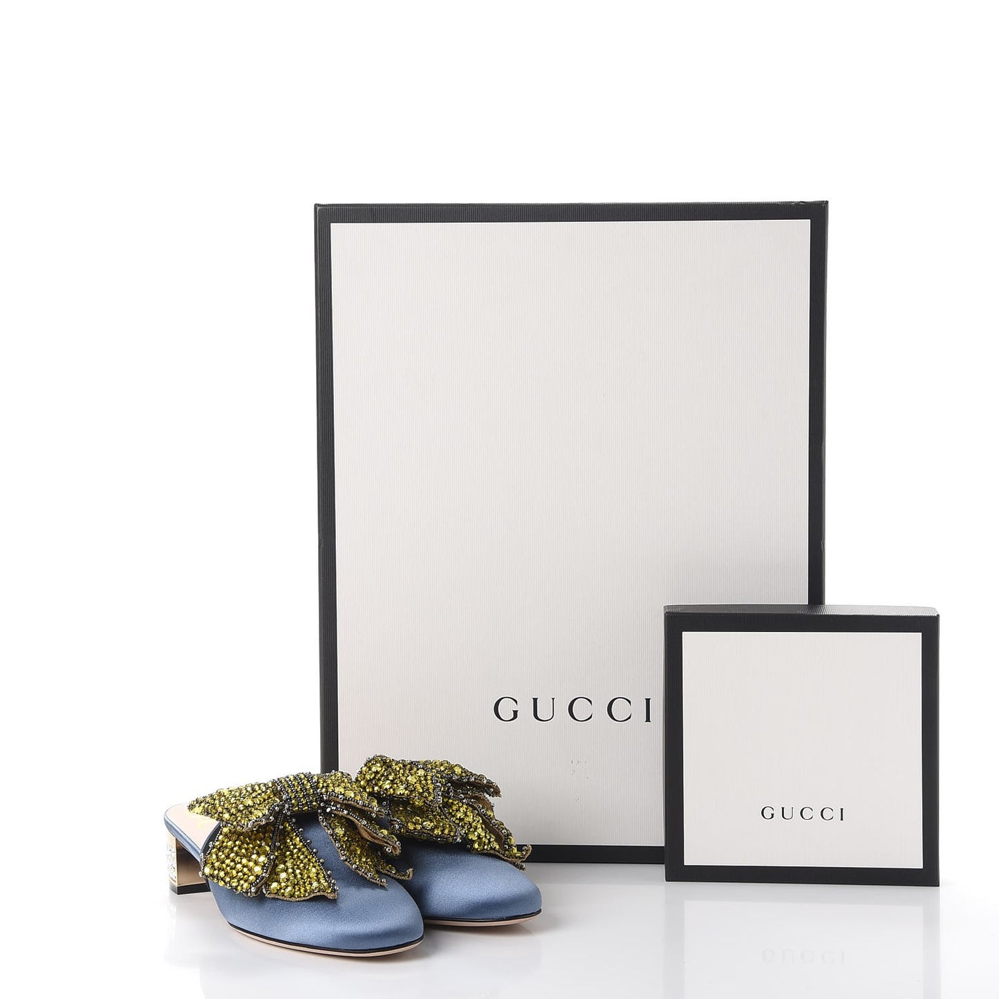 Silk Satin Crystal Embellished Bow Mules 38 Carta Zucchero