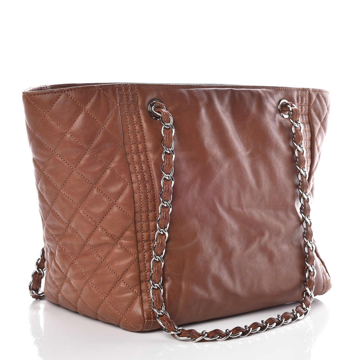 Chanel Calfskin On The Bund Shopping Tote Brown 3 of 14