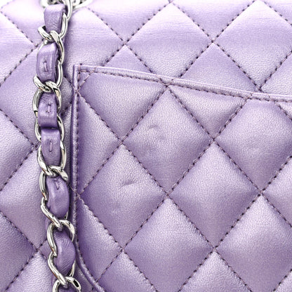 Chanel Iridescent Calfskin Quilted Medium Double Flap Purple 11 of 12