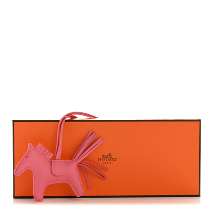 Hermes Milo Lambskin Grigri Rodeo Horse Bag Charm PM Rose Azalee 4 of 4