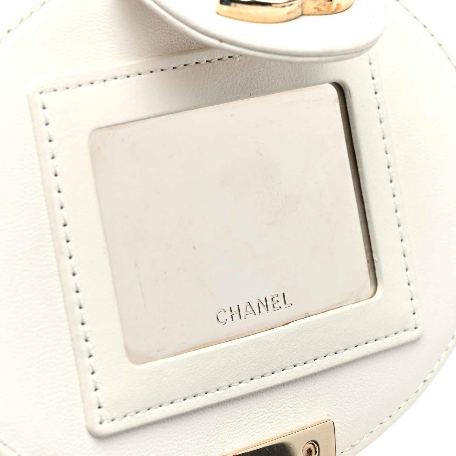 Chanel Lambskin Resin Elegant Chain Vanity Case White 11 of 11