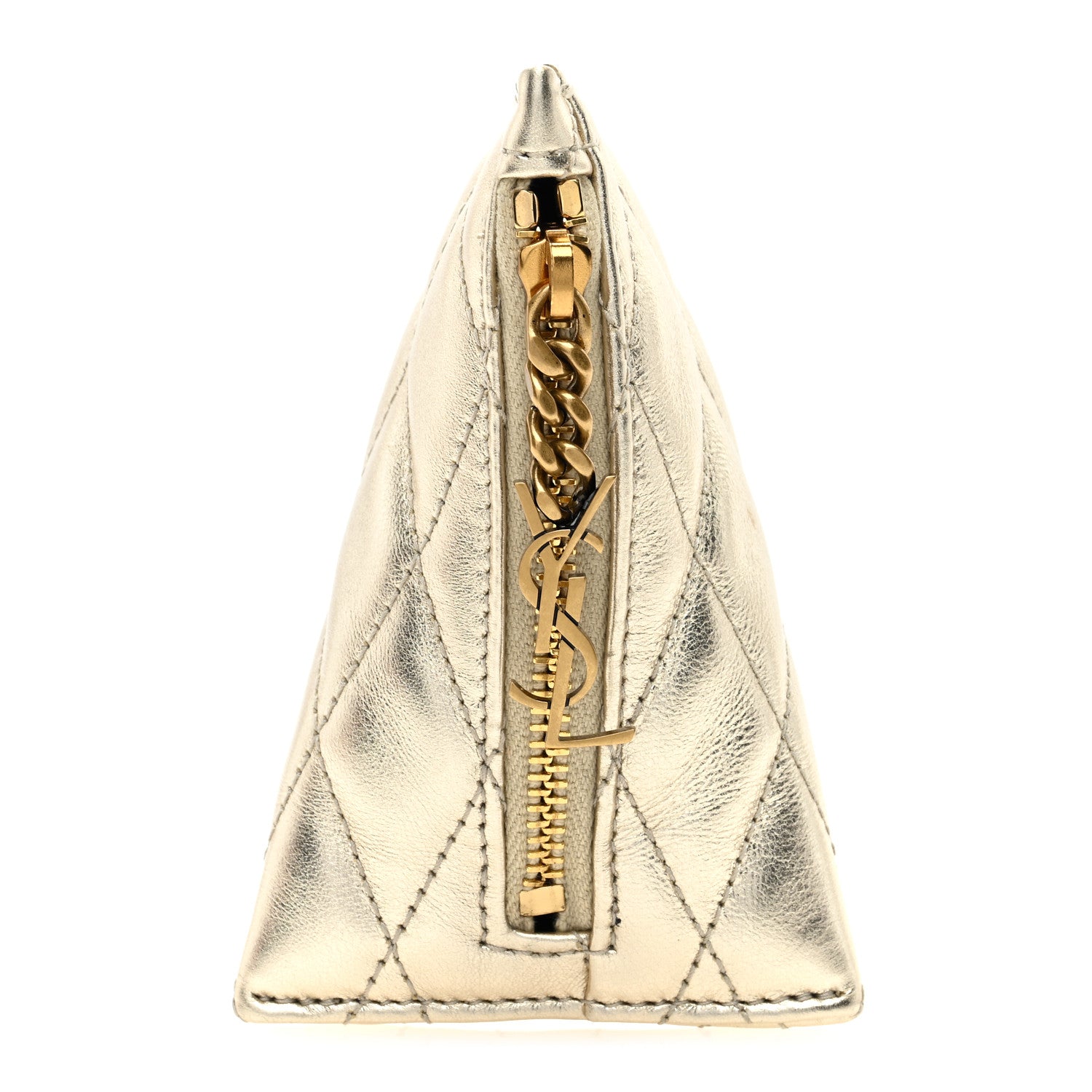 Saint Laurent SAINT LAURENT Metallic Calfskin Berlingo Bag Charm Platino 1 of 6