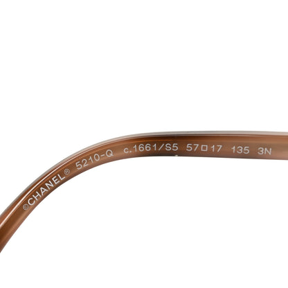 Chanel Acetate Metal Lambskin Chain Square Sunglasses 5210-Q Brown 5 of 7
