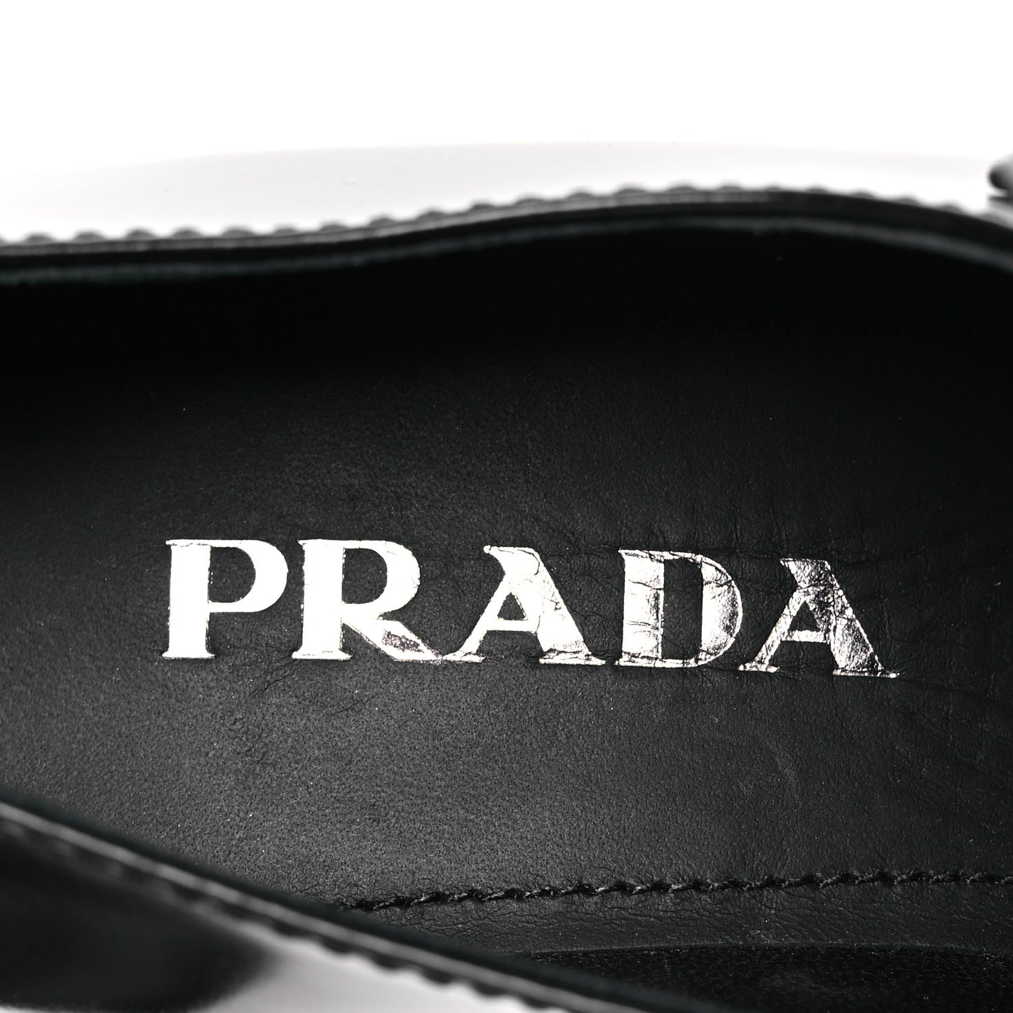Spazzolato Metal Triangle Logo 85mm Loafers 36.5 Black