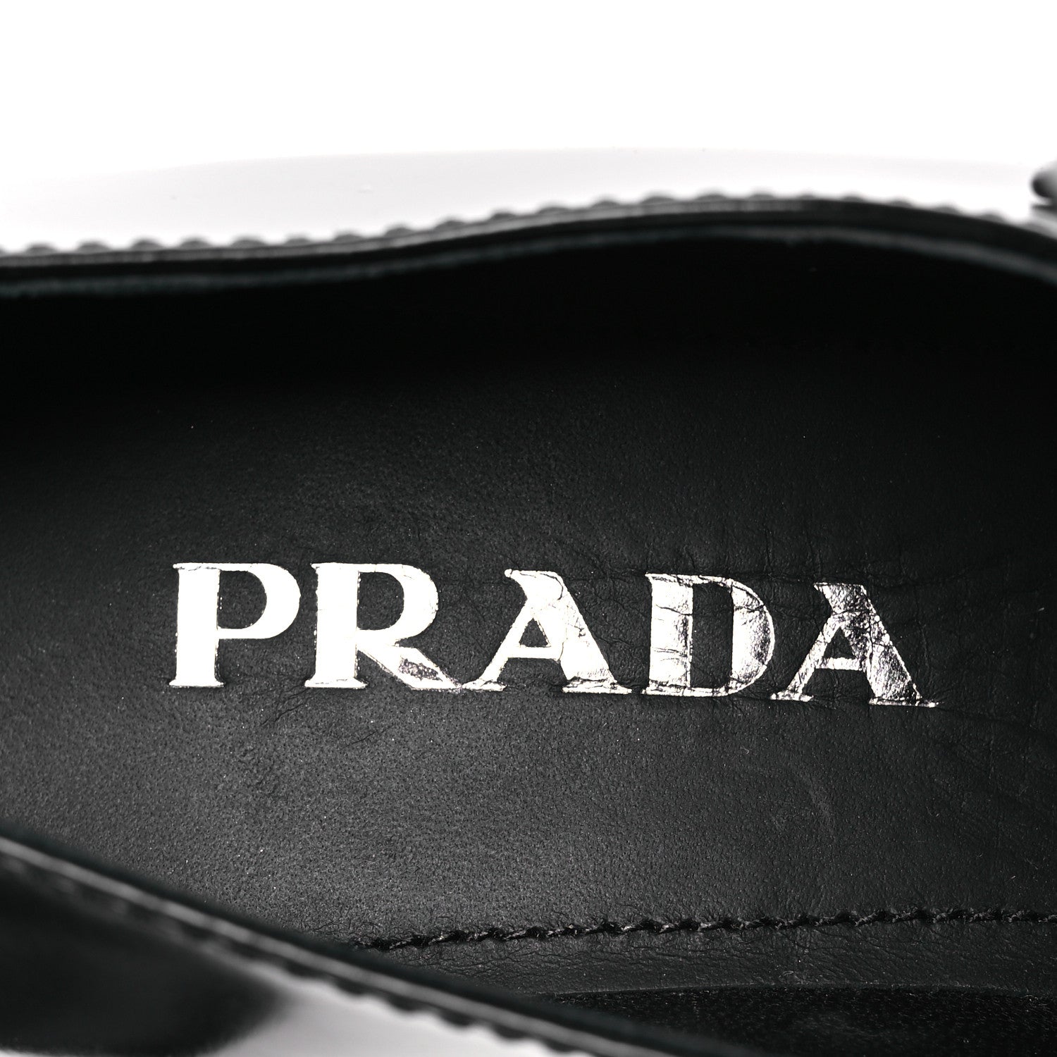 Prada Spazzolato Metal Triangle Logo 85mm Loafers 36.5 Black 9 of 11