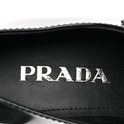 Prada Spazzolato Metal Triangle Logo 85mm Loafers 36.5 Black 9 of 11