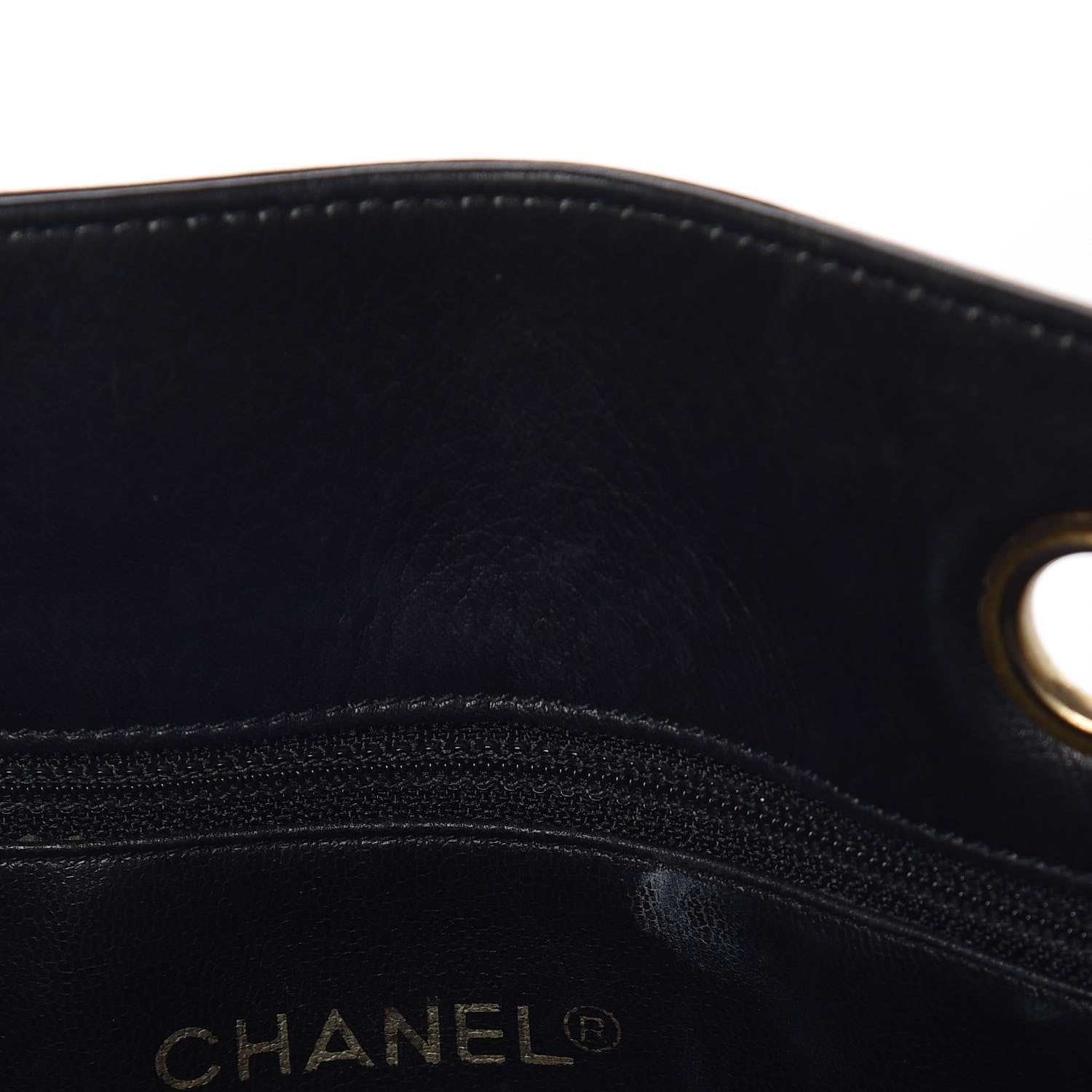 Chanel Lambskin Stitched Shopper Tote Black 7 of 15