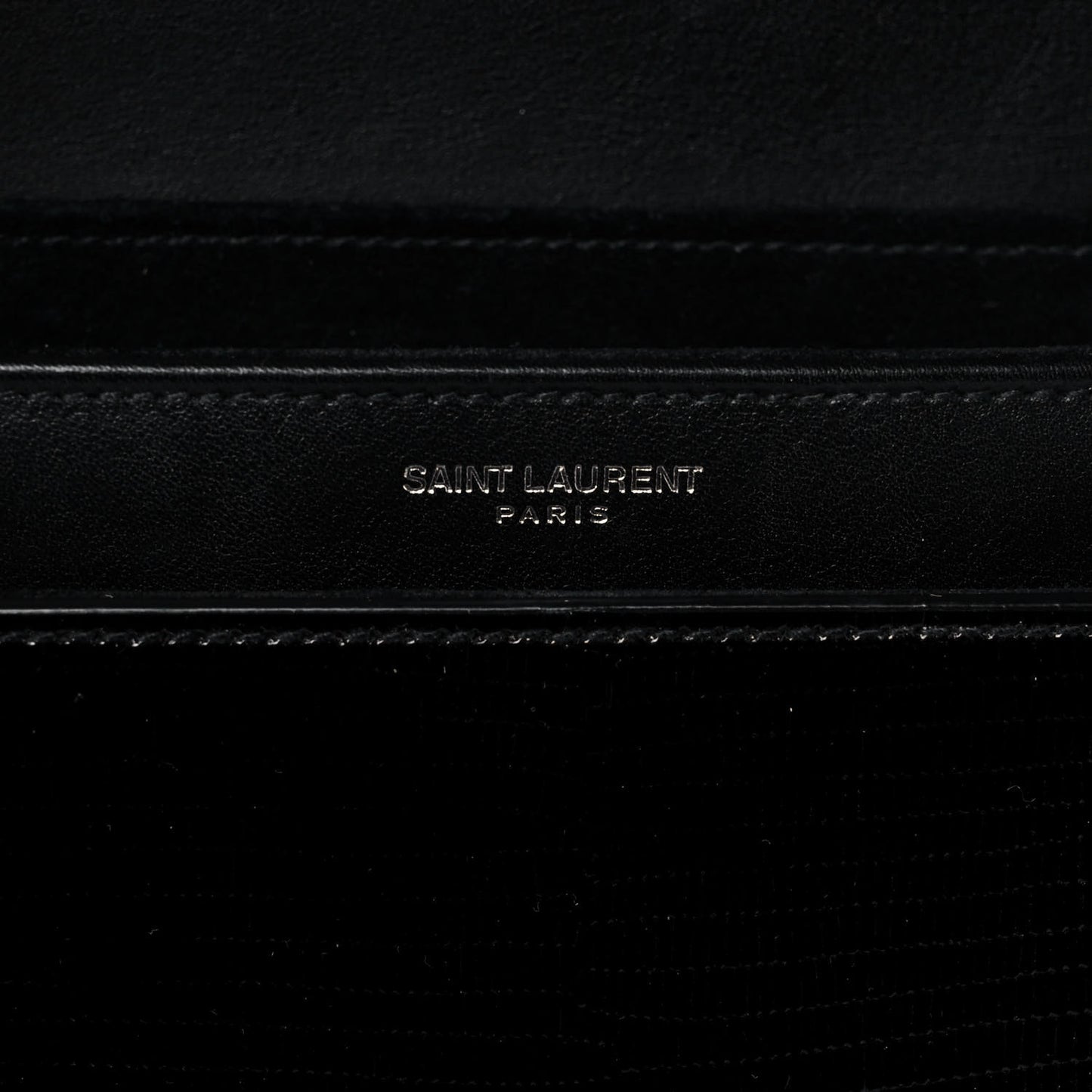 Calfskin Lizard Embossed Le 61 Shoulder Bag Black