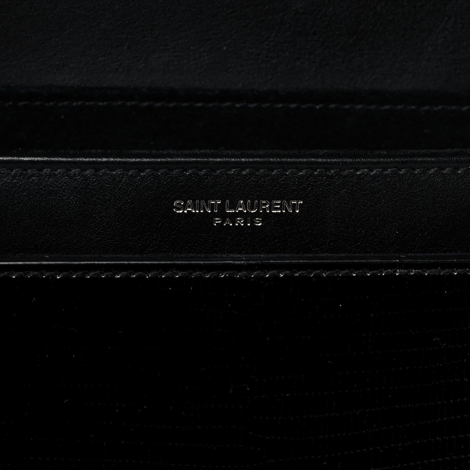 Saint Laurent Calfskin Lizard Embossed Le 61 Shoulder Bag Black 6 of 14