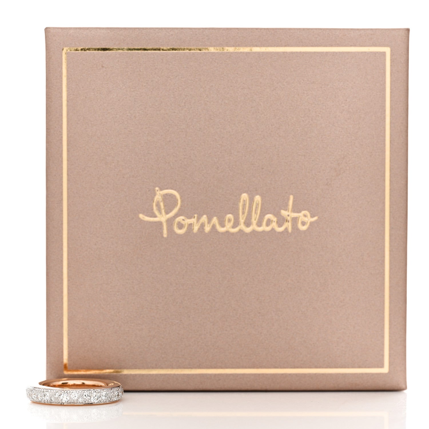 Pomellato 18K Rose Gold Diamond Iconica Band Ring 51 5.75 6 of 6