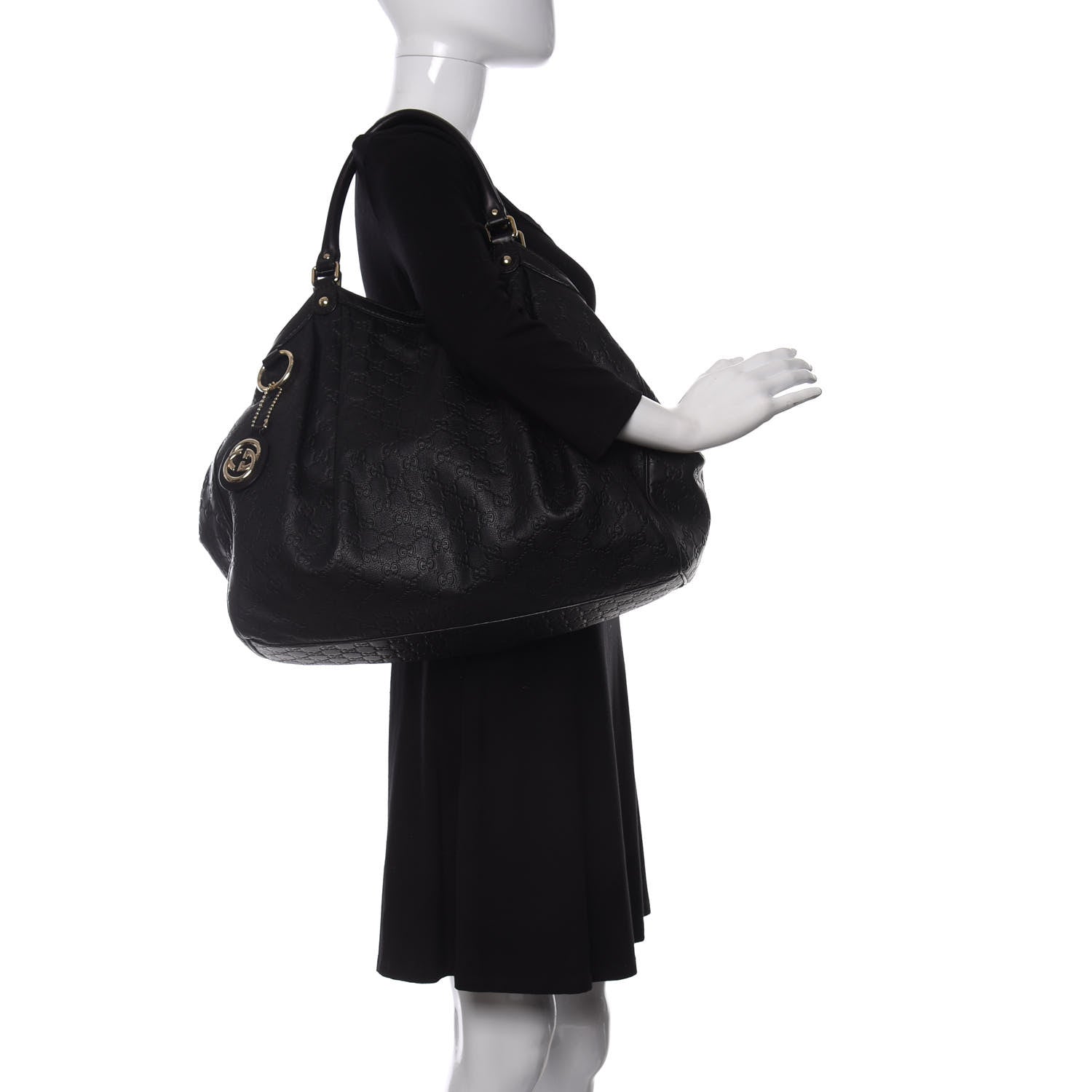 Gucci Guccissima Large Sukey Tote Black 2 of 9