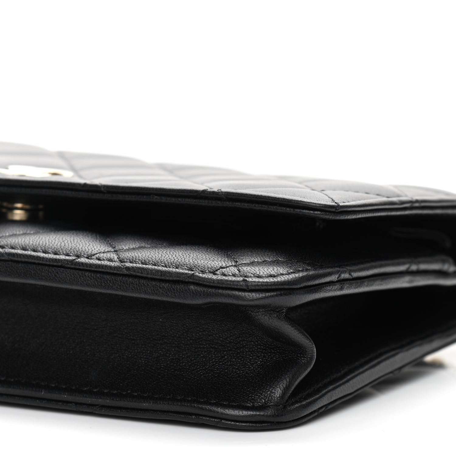 Chanel Lambskin Quilted Pearl Wallet On Chain WOC Black 11 of 12