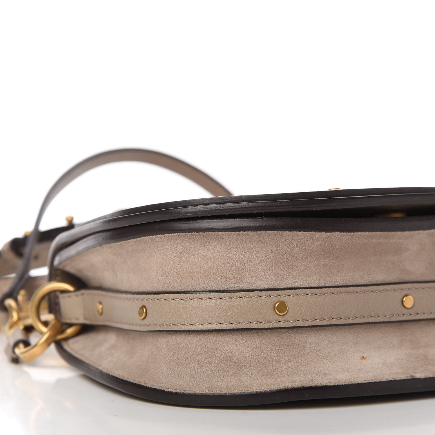 Chloe Calfskin Suede Small Nile Bracelet Bag Motty Grey 6 of 10