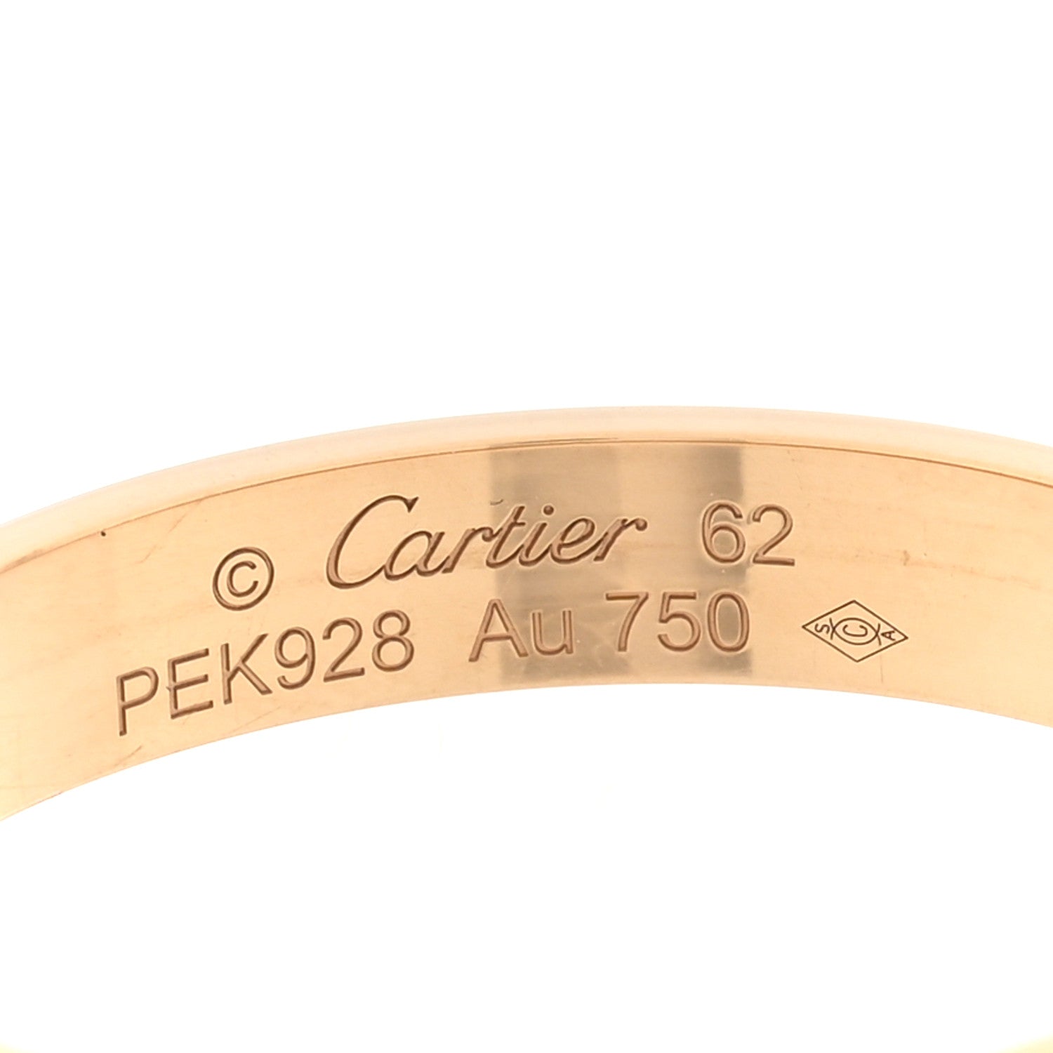 Cartier 18K Yellow Gold 3.5mm LOVE Wedding Band Ring 62 10 4 of 5