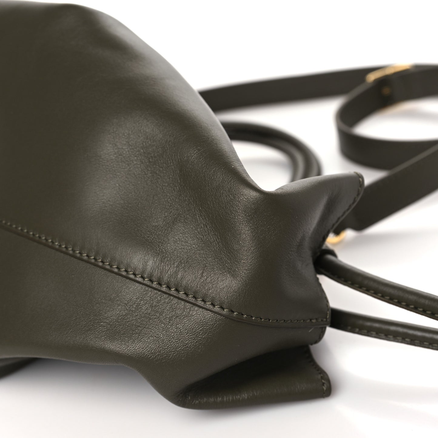 Shiny Nappa Calfskin Small Paseo Bag Dark Khaki Green