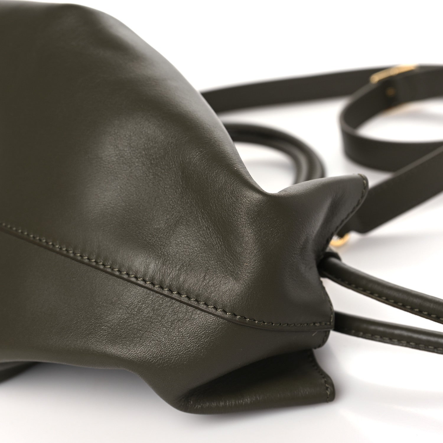 Loewe Shiny Nappa Calfskin Small Paseo Bag Dark Khaki Green 9 of 9