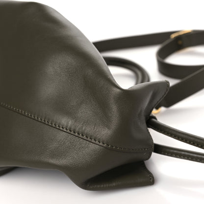 Loewe Shiny Nappa Calfskin Small Paseo Bag Dark Khaki Green 9 of 9