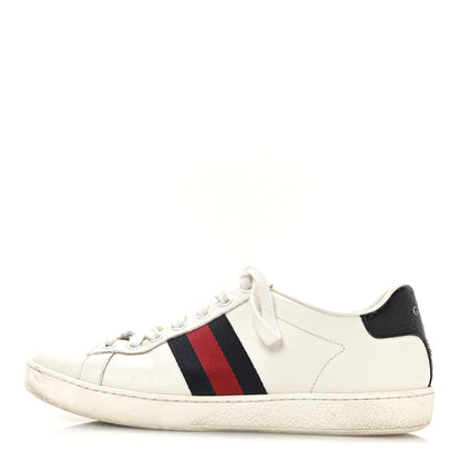 Gucci Calfskin Ayers Web Womens Ace Sneakers 37 White Blue 1 of 8