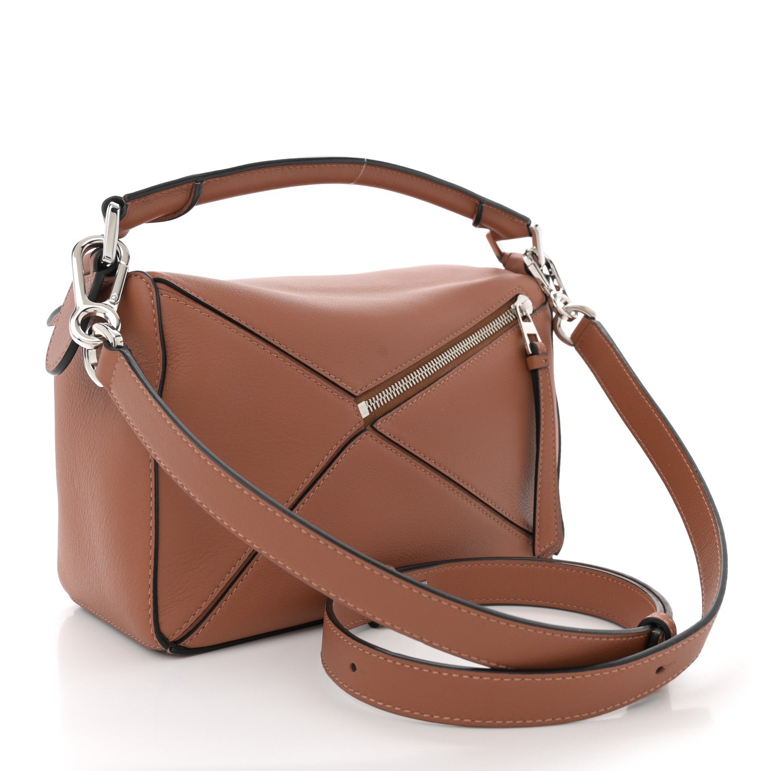 Loewe Grained Calfskin Small Puzzle Bag Tan 3 of 10