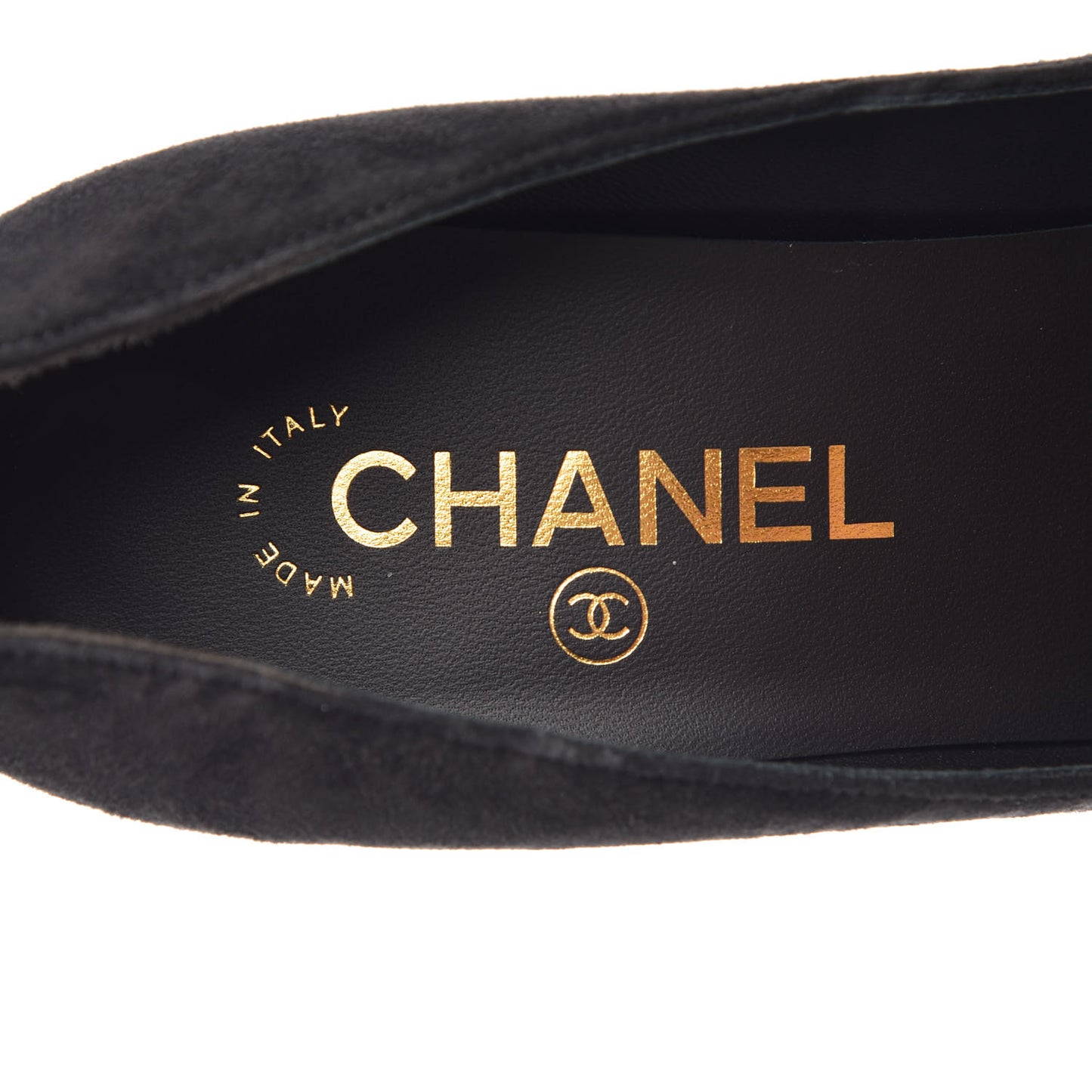 Suede Grosgrain Pearl CC Cap Toe Pump 39.5 Black