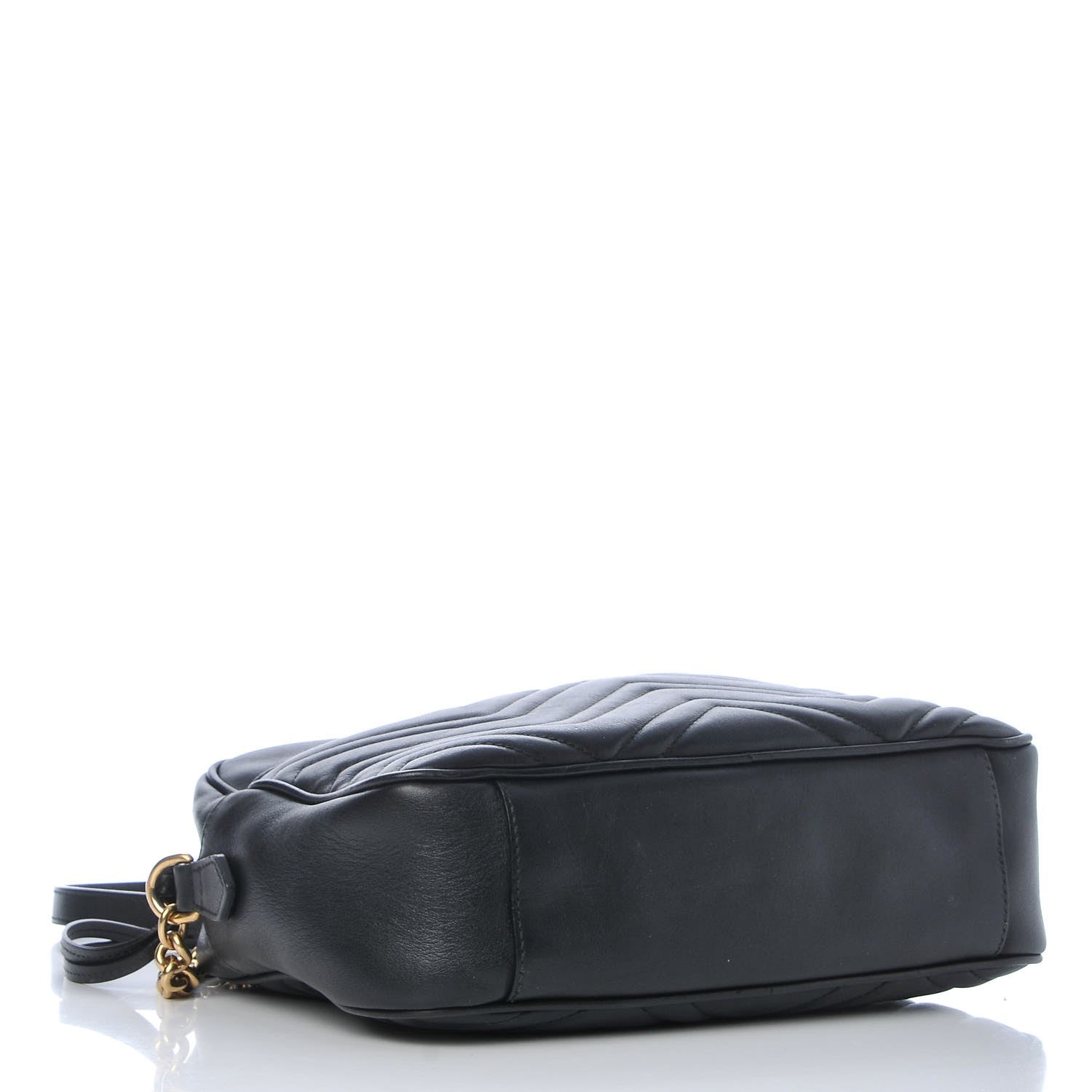 Gucci Calfskin Matelasse Medium GG Marmont Chain Shoulder Bag Black 4 of 8