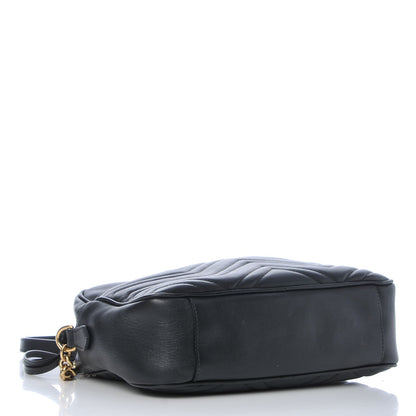 Gucci Calfskin Matelasse Medium GG Marmont Chain Shoulder Bag Black 4 of 8