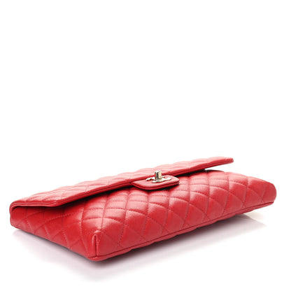 Chanel Caviar Quilted Flap Clutch Red 3 of 4
