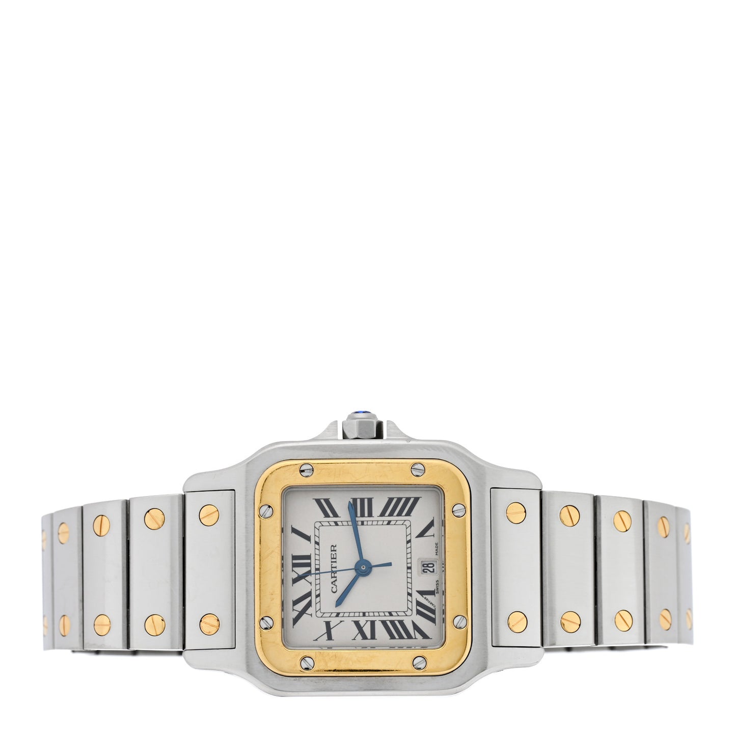 Stainless Steel 18K Yellow Gold 29mm Santos De Cartier Galbee Quartz Watch