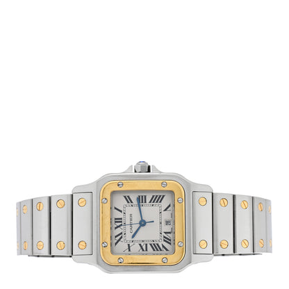 Cartier Stainless Steel 18K Yellow Gold 29mm Santos De Cartier Galbee Quartz Watch 2 of 4