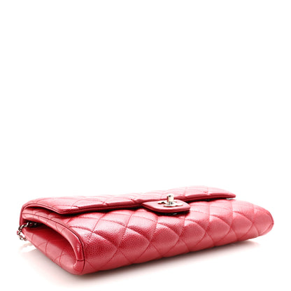 Chanel Caviar Quilted Clutch With Chain Flap Red 4 of 10