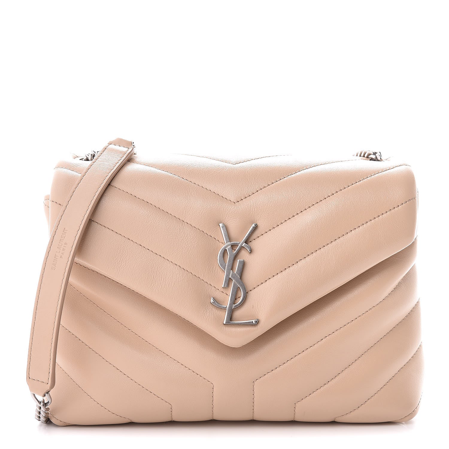 Saint Laurent Calfskin Y Quilted Monogram Small Loulou Chain Satchel Rose Antic 1 of 11