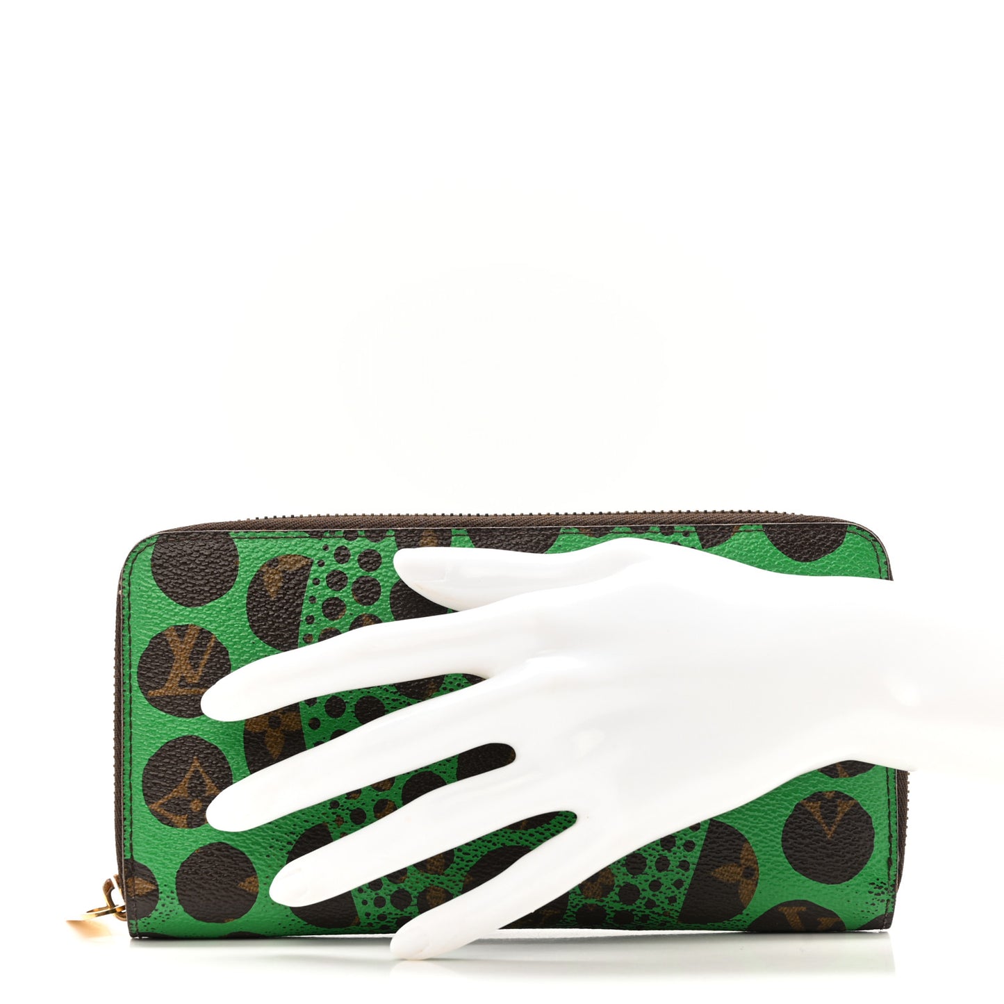 Monogram Kusama Pumpkin Dots Zippy Wallet Green