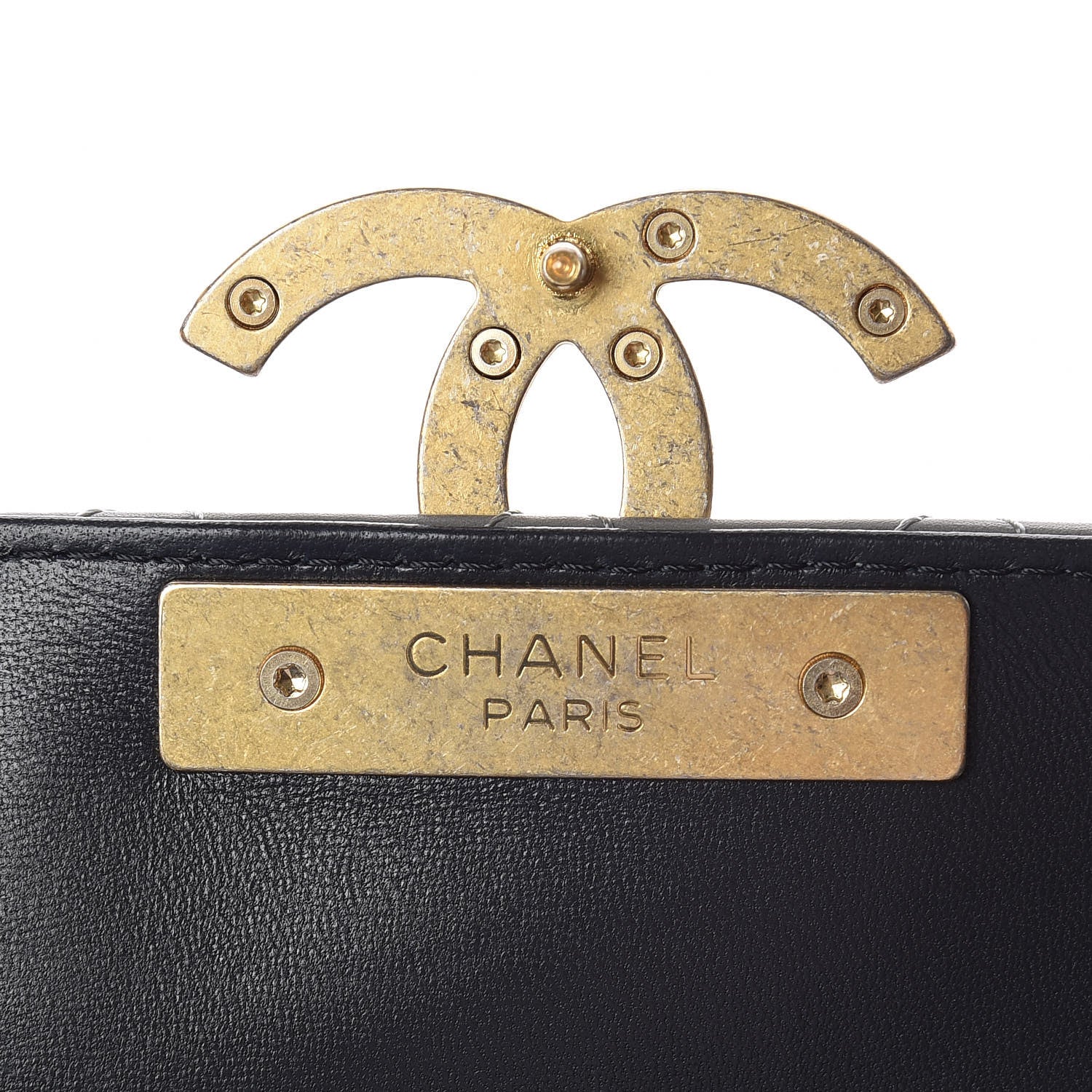 Chanel Lambskin Quilted Small Enamel CC Flap Grey Dark Navy 9 of 15